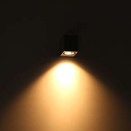 NØRD Down - Applique murale LED extérieure avec douille GU10 - Rome - Carrée - IP44 - Grise