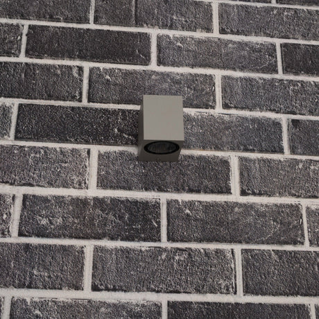 NØRD Down - Applique murale LED extérieure avec douille GU10 - Rome - Carrée - IP44 - Grise