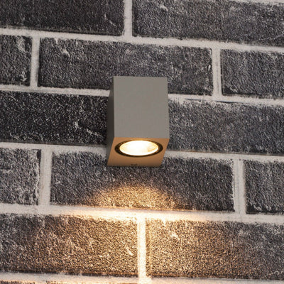 NØRD Down - Applique murale LED extérieure avec douille GU10 - Rome - Carrée - IP44 - Grise