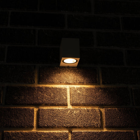 NØRD Down - LED's Light LED Wandlamp Buiten met GU10 fitting - Vierkant - IP44 - Wit - Model Rome