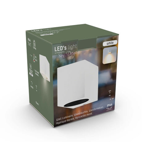 NØRD Down - LED's Light LED Wandlamp Buiten met GU10 fitting - Vierkant - IP44 - Wit - Model Rome