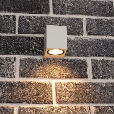 NØRD Down - LED's Light applique murale LED extérieure avec douille GU10 - Carrée - IP44 - Blanche - Modèle Rome
