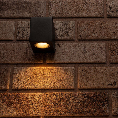 NØRD Down - Applique murale extérieure LED's Light avec douille GU10 - Carrée - IP44 - Noire - Modèle Rome