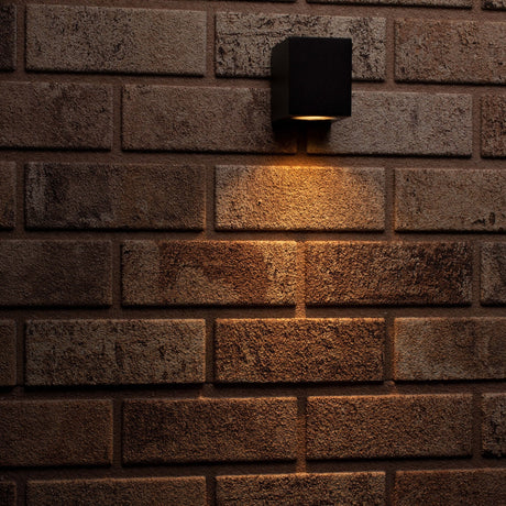 NØRD Down - Applique murale extérieure LED's Light avec douille GU10 - Carrée - IP44 - Noire - Modèle Rome