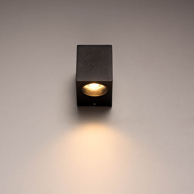 NØRD Down - Applique murale extérieure LED's Light avec douille GU10 - Carrée - IP44 - Noire - Modèle Rome