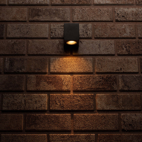 NØRD Down - Applique murale extérieure LED's Light avec douille GU10 - Carrée - IP44 - Noire - Modèle Rome