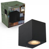 NØRD Down - LED's Light LED Wandlamp Buiten met GU10 fitting - Vierkant - IP44 - Zwart - Model Rome