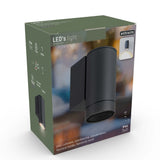 LED's Light Muurlamp voor buiten - GU10 fitting - IP44 waterbestendig - Antraciet - Model Carpi