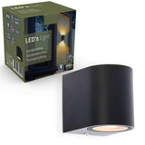 Applique murale extérieure LED's Light avec douille GU10 - Ronde - Modèle San Marino - IP44 - Noire