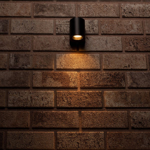 Applique murale extérieure LED's Light avec douille GU10 - Ronde - Modèle San Marino - IP44 - Noire