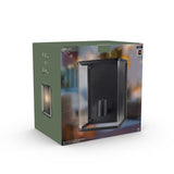 LED wandlamp glas rechthoek E27 fitting - IP44 waterdicht - 25cm - zwart