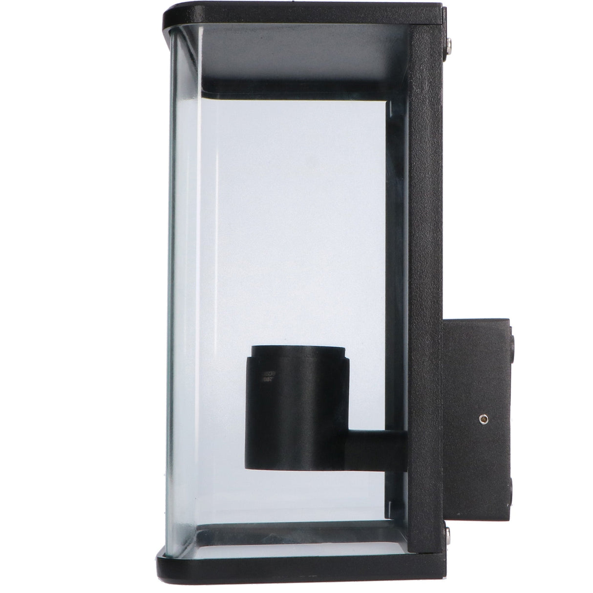 LED wandlamp glas rechthoek E27 fitting - IP44 waterdicht - 25cm - zwart