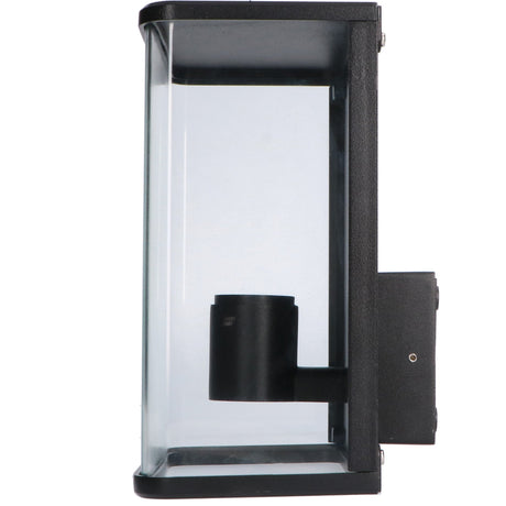 Applique LED en verre rectangulaire avec douille E27 - étanche IP44 - 25 cm - noire