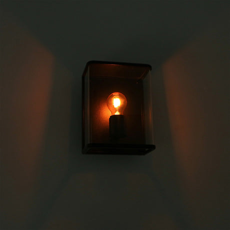 Applique LED en verre rectangulaire avec douille E27 - étanche IP44 - 25 cm - noire