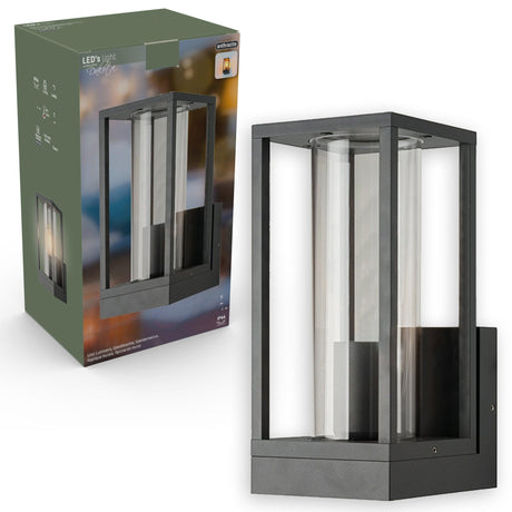 LED's Light applique murale LED avec vitres en verre - Rectangulaire - Douille E27 - IP44 - Anthracite