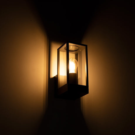 LED's Light applique murale LED avec vitres en verre - Rectangulaire - Douille E27 - IP44 - Anthracite