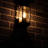 LED's Light LED Wandlamp met glazen ruiten - Rechthoek - E27 fitting - IP44 - Antraciet