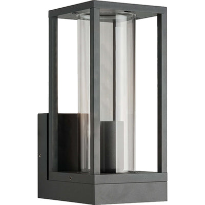 LED's Light LED Wandlamp met glazen ruiten - Rechthoek - E27 fitting - IP44 - Antraciet