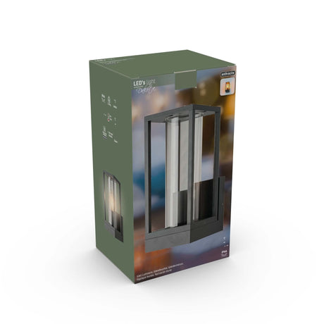 LED's Light applique murale LED avec vitres en verre - Rectangulaire - Douille E27 - IP44 - Anthracite