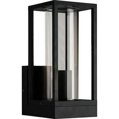 LED's Light LED Wandlamp met glazen ruiten - Rechthoek - E27 fitting - IP44 - Zwart