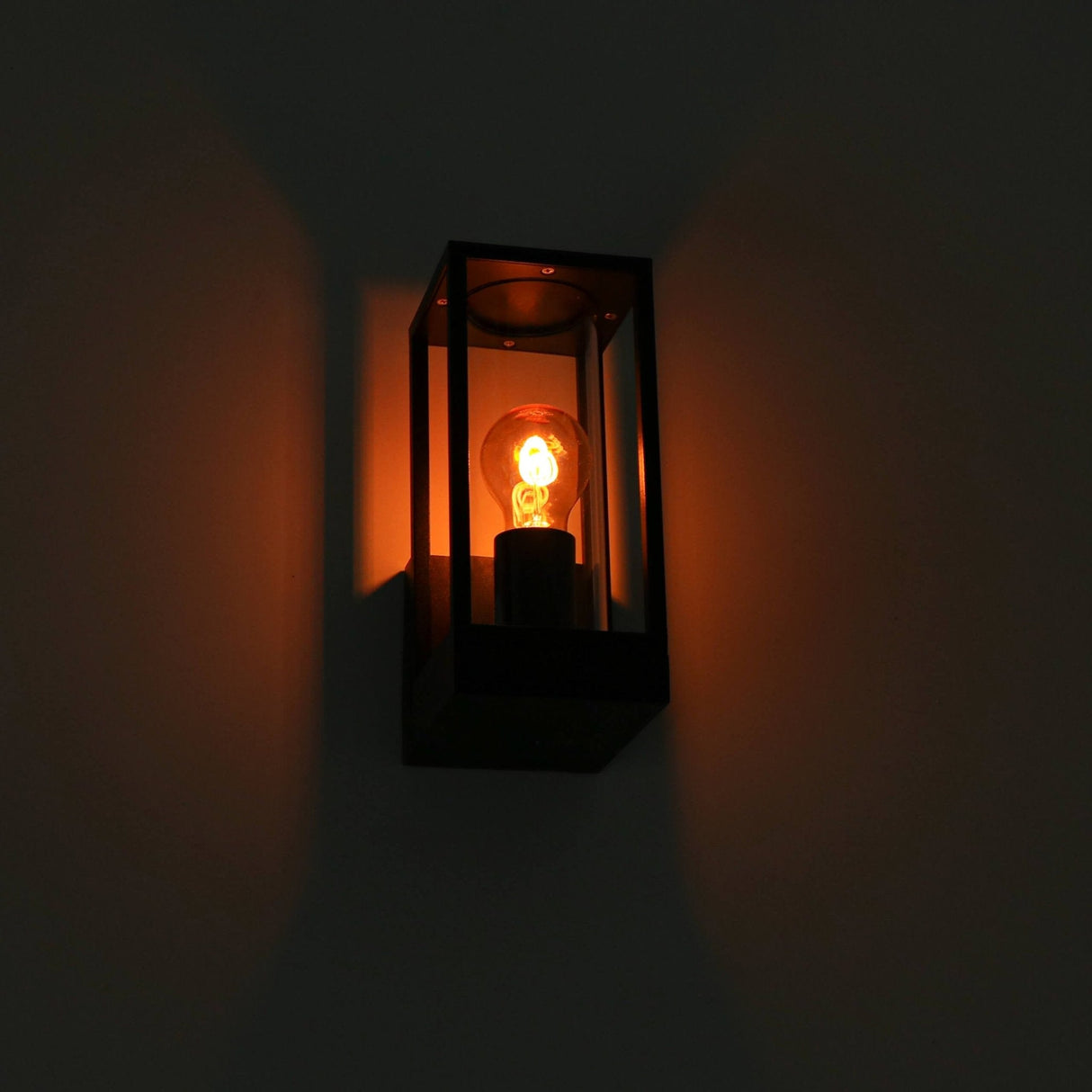 LED's Light applique murale LED avec vitres en verre - Rectangulaire - Douille E27 - IP44 - Noir