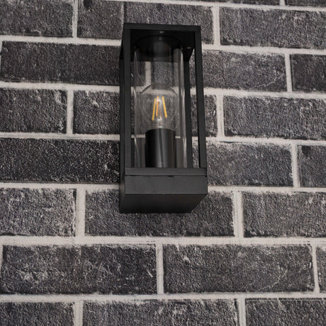 LED's Light applique murale LED avec vitres en verre - Rectangulaire - Douille E27 - IP44 - Noir
