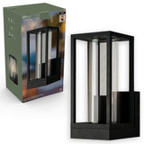 LED's Light applique murale LED avec vitres en verre - Rectangulaire - Douille E27 - IP44 - Noir