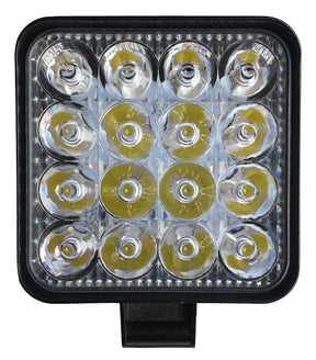 Projecteur de travail LED carré | longue portée 16x3 = 48W | 10 - 30 volts | 6000K | IP67 - LEDPLANET.NL