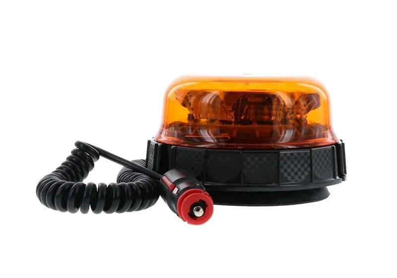 LED zwaailamp amber 12v 24v met een kabel en stekker voor veiligheid op de weg