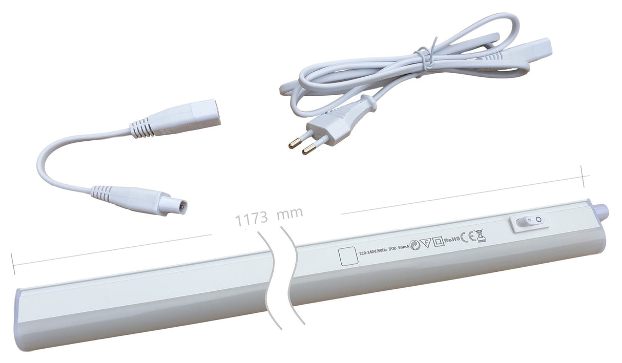 LEDbar 230V AC | 14W=140W | daglichtwit 6500K | stekker 150cm - 1173mm - LEDPLANET.NL