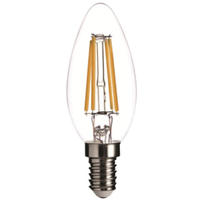 Kaarslamp E14 C35 spitse tip, 100 stuks, 2100K