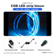 Complete set COB LED strip blauw 5 meter met 24V 48W voeding, dimmer en female DC-connector
