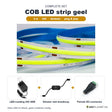 Complete set COB LED strip geel 5 meter met 24V 48W voeding, dimmer en female DC-connector