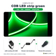 Complete set COB LED strip groen 5 meter met 24V 48W voeding, dimmer en female DC-connector