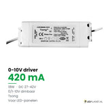Dimbare LED-driver 0-10V - 18W - 420 mA - DC 27-42V