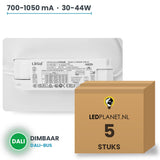 Doos met 5 stuks Dimbare LED-driver DALI - 30-44W - 700-1050 mA instelbaar - max. 42V - Lifud