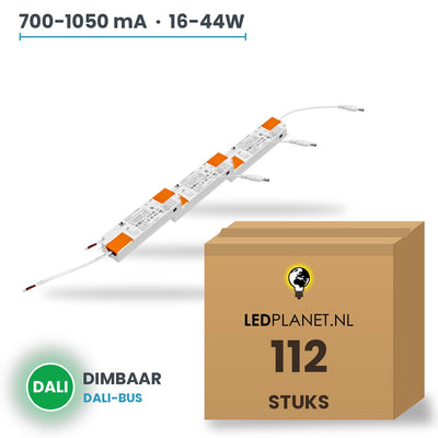 Doos met 112 stuks Dimbare LED-driver DALI - 16-44W - 700-1050 mA instelbaar - max. 42V - XZ