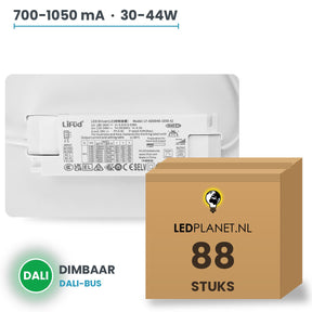 Doos met 88 stuks Dimbare LED-driver DALI - 30-44W - 700-1050 mA instelbaar - max. 42V - Lifud