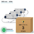 Doos met 3 stuks Dimbare LED-driver Triac - 40W - 900 mA - DC 27-42V