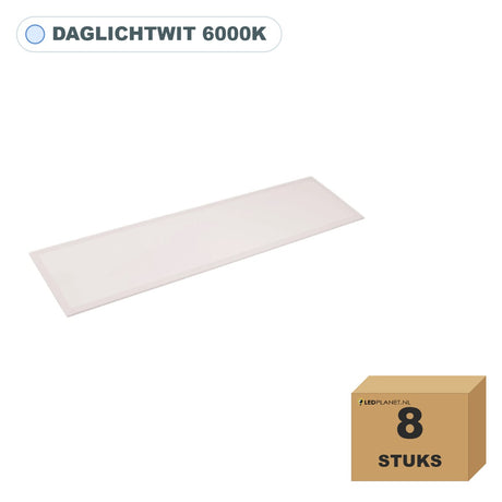 8 stuks LED paneel 30x120, 28W, UGR<19, daglichtwit 6000K, in doos
