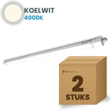 Doos met 2 LED tri-proof armaturen 600mm koelwit 4000K