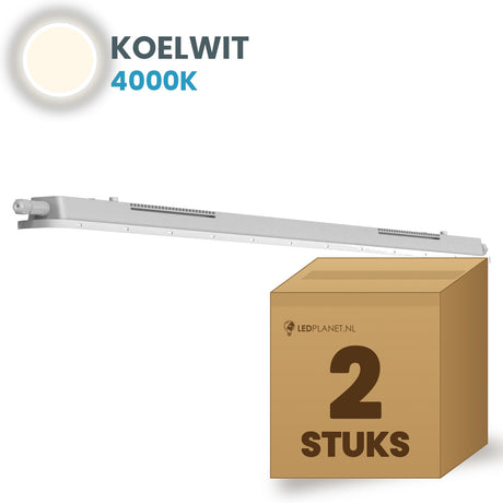 Doos met 2 LED tri-proof armaturen 600mm koelwit 4000K