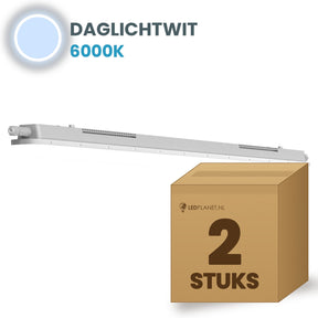 Doos met 2 LED tri-proof armaturen 600mm daglichtwit 6000K