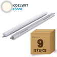 Doos met 9 LED tri-proof armaturen 1200mm koelwit 4000K
