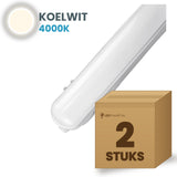 Doos met 2 LED tri-proof armaturen 1500mm koelwit 4000K
