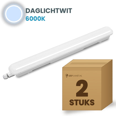 Doos met 2 LED tri-proof armaturen 1500mm daglichtwit 6000K