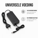 LED adapter met EU-stekker - 100-240V ingang, EU-stekker en DC-plug