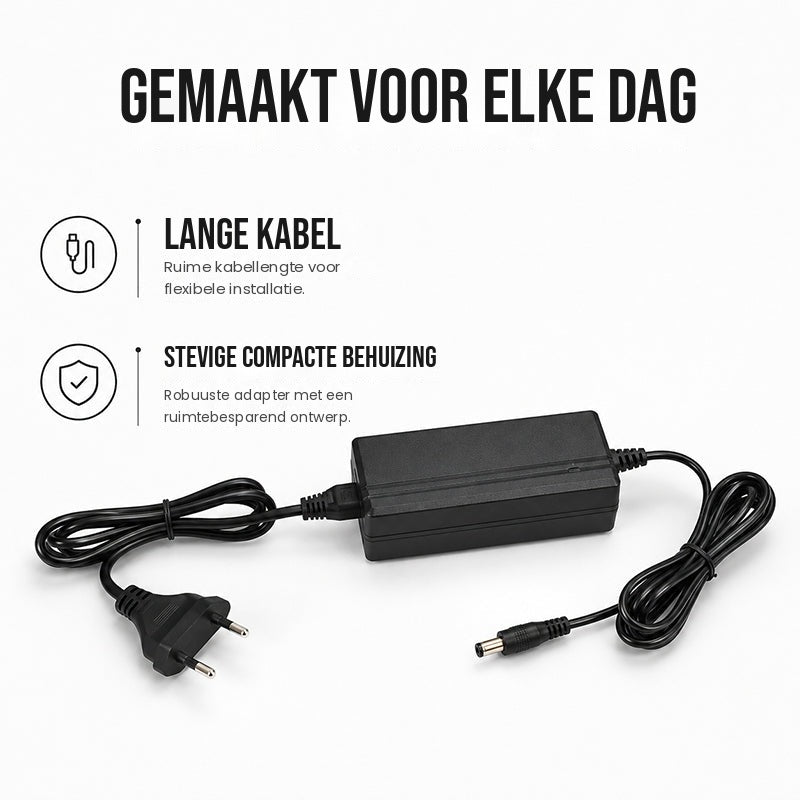LED adapter met EU-stekker - lange kabel en compacte behuizing