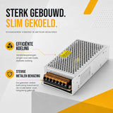 LED driver IP20 met metalen behuizing 200W - ventilatieopeningen en metalen behuizing