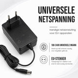 LED stekkervoeding met EU-stekker 12V - 100-240V ingang en EU-stekker
